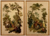 Pair paintings attributed Le P