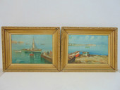 PAIR PAINTINGS, ITALIAN SHORE
