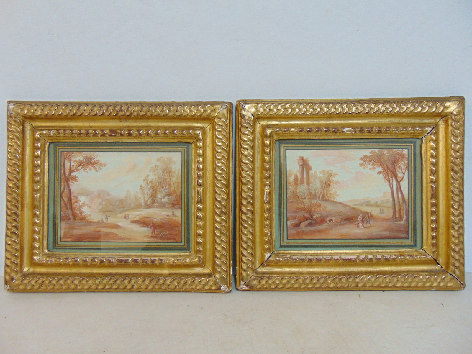 PAIR PAINTINGS, LANDSCAPES WITH