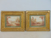 PAIR PAINTINGS, LANDSCAPES WIT