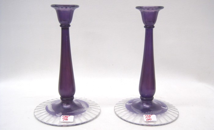 PAIR PAIRPOINT AMETHYST GLASS