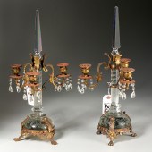 PAIR PAIRPOINT STYLE ETCHED GL