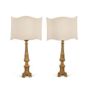 PAIR, PALATIAL BAROQUE GILTWOO