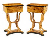 PAIR PARCEL EBONIZED BURLWOOD