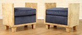 PAIR PARCHMENT BENCHES MANNER