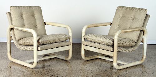PAIR PARCHMENT COVERED