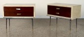 PAIR PARCHMENT MAHOGANY AND MA