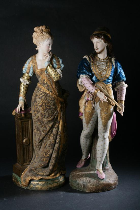 PAIR PARIS BISQUE PORCELAIN FIGURES
