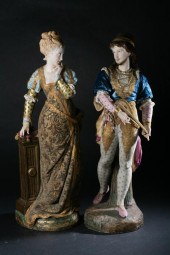 PAIR PARIS BISQUE PORCELAIN FI