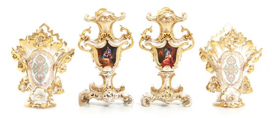 Pair Paris decorated porcelain