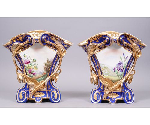 PAIR PARIS POCELAIN VASESPair of
