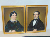 PAIR PASTEL PORTRAITS, MAN & W