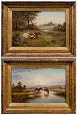 Pair pastoral landscapes: one