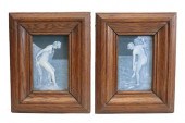 PAIR PATE-SUR-PATE DECORATED P