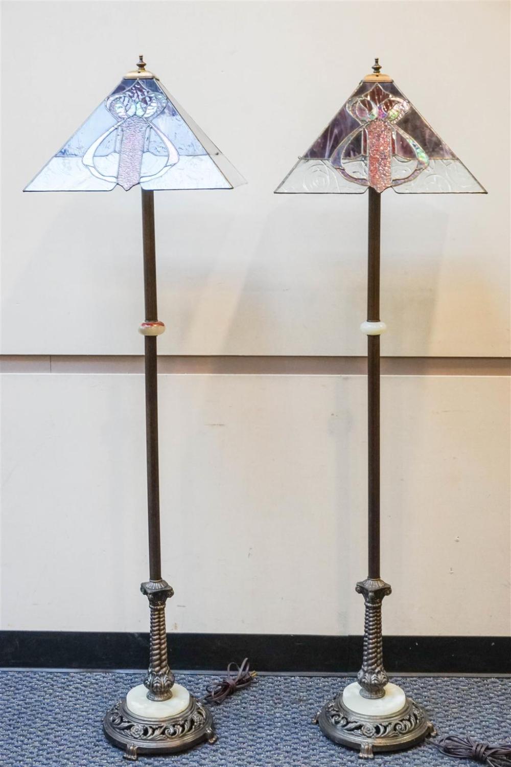 PAIR PATINATED METAL AND