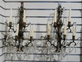 PAIR PATINATED METAL AND CRYST