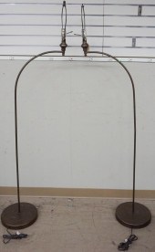 PAIR PATINATED METAL ARCHED FL