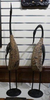 PAIR PATINATED SHEETMETAL HERO