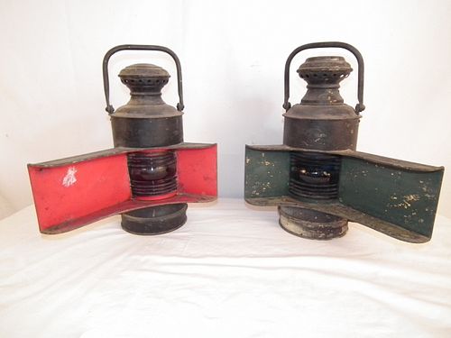 PAIR PERKO SHIP LAMPSPair antique