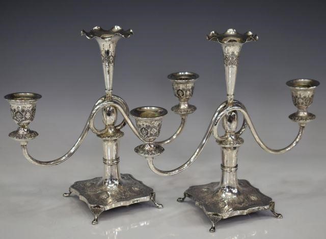 (PAIR) PERSIAN CHASED .875 SILVER