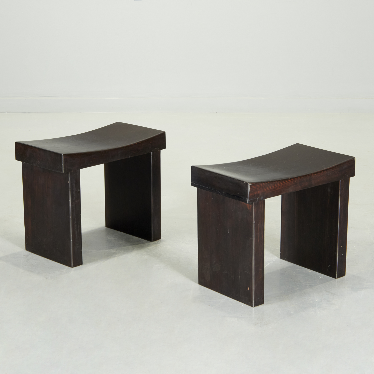 PAIR PIERRE CHAREAU STYLE STOOLS