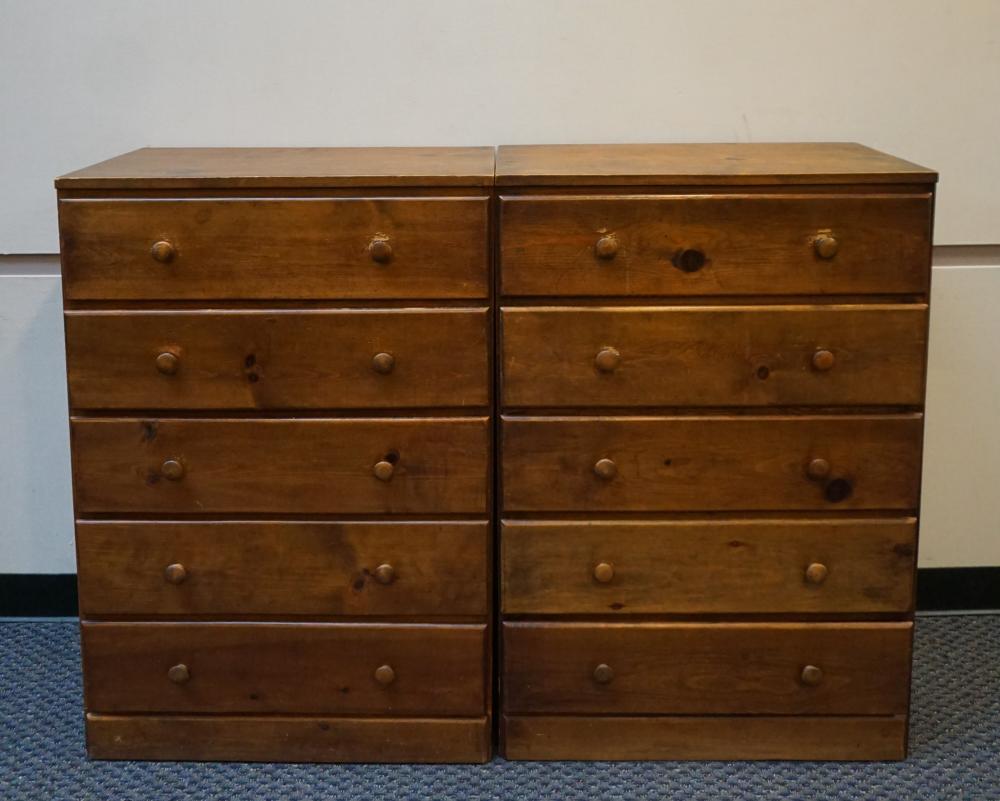 PAIR PINE SIDE CHESTS, EACH: 43 1/2