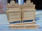 PAIR PINE SINGLE BEDS WITH RAI