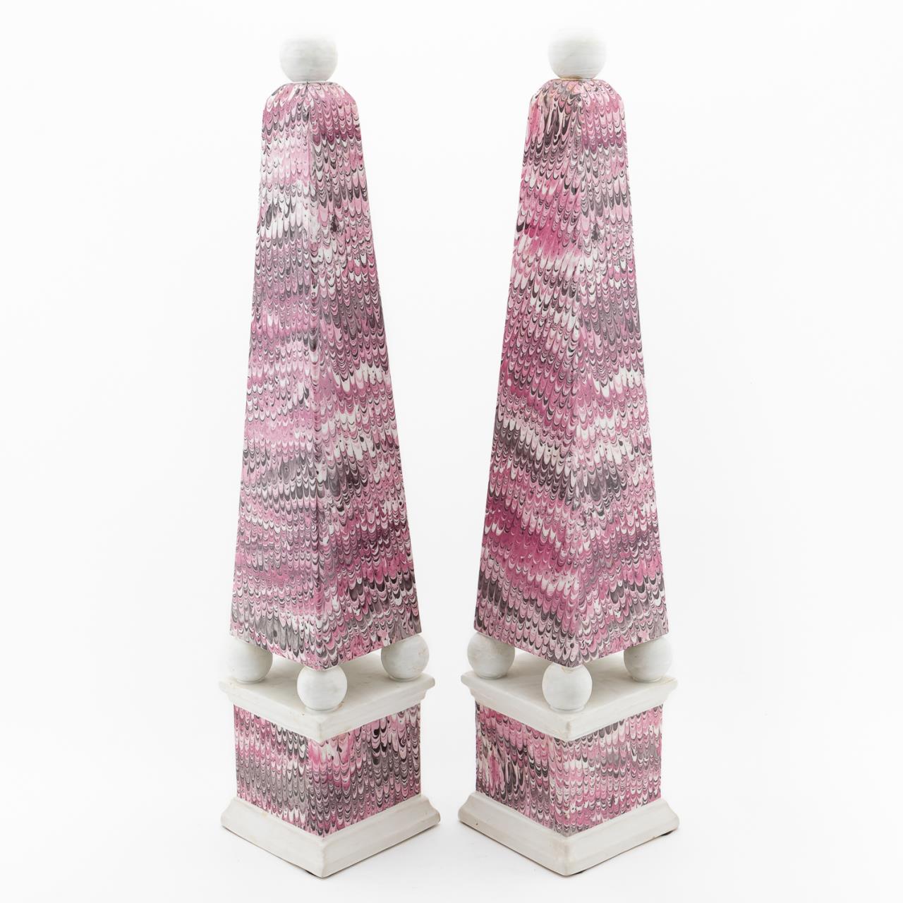 PAIR, PINK MARBLE PATTERNED