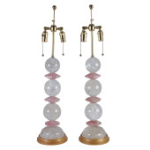 PAIR PINK ROSE QUARTZ AND ROCK