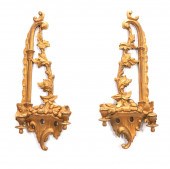 PAIR PLASTER CHIPPENDALE STYLE