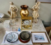 PAIR PLASTER FIGURINES, GLASS