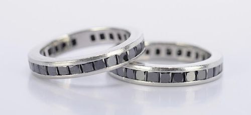 PAIR PLATINUM BLACK DIAMOND