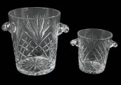 PAIR POLISH CUT CRYSTAL WINE O