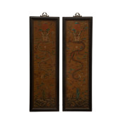 PAIR POLYCHROME PAINTED LACQUE