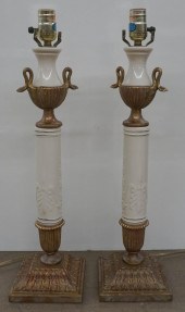 PAIR PORCELAIN AND GILT METAL