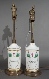 PAIR PORCELAIN APOTHECARY JARS