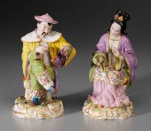 Pair Porcelain Asian Figures F