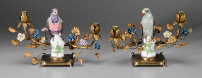 Pair porcelain birds, Samson[?]: