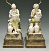 Pair porcelain lamp bases: por