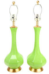 PAIR PORCELAIN MCM STYLE VASE