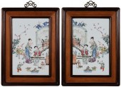 Pair Porcelain Plaques Chinese