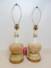 PAIR PORCELAIN TABLE LAMPS WIT