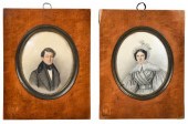 PAIR PORTRAIT MINIATURES OF A