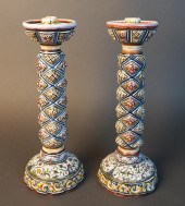 PAIR PORTUGUESE DECORATED CERA