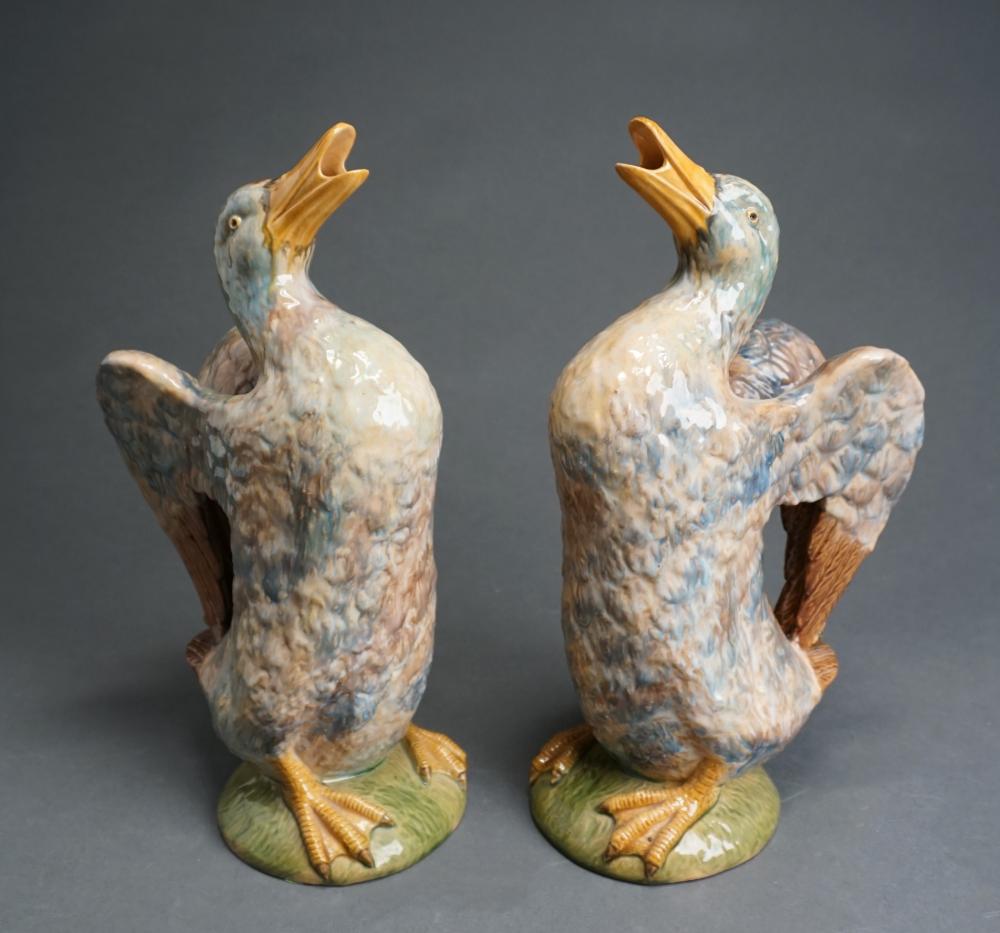 PAIR PORTUGUESE MAJOLICA FIGURES OF