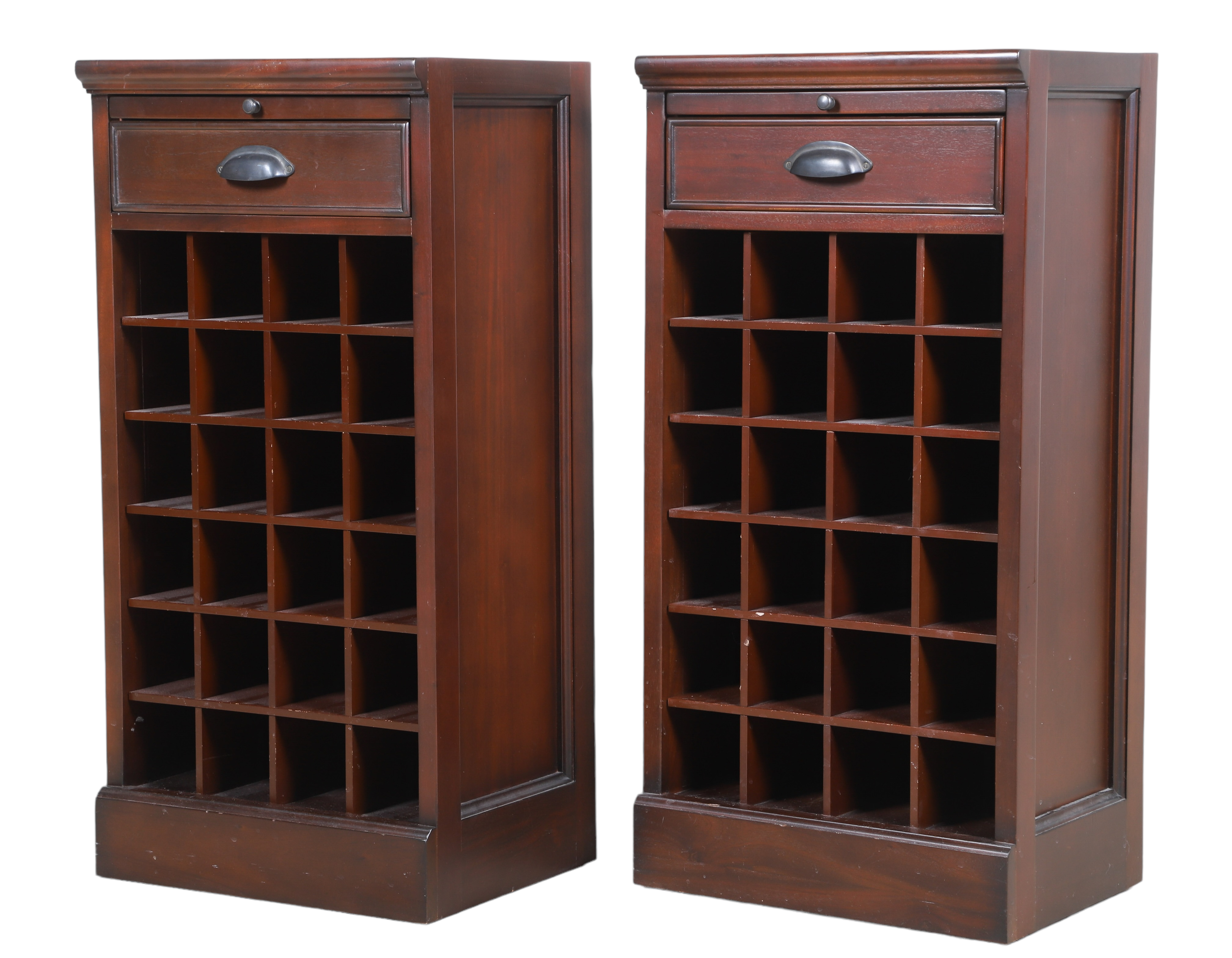 Pair Pottery Barn wine stands, pull