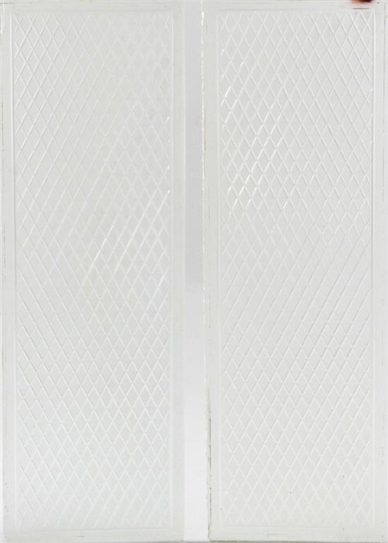 Pair pressed glass window panels