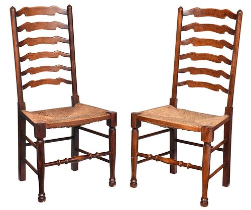 PAIR PROVINCIAL BEECHWOOD LADDER