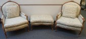 PAIR PROVINCIAL STYLE UPHOLSTE