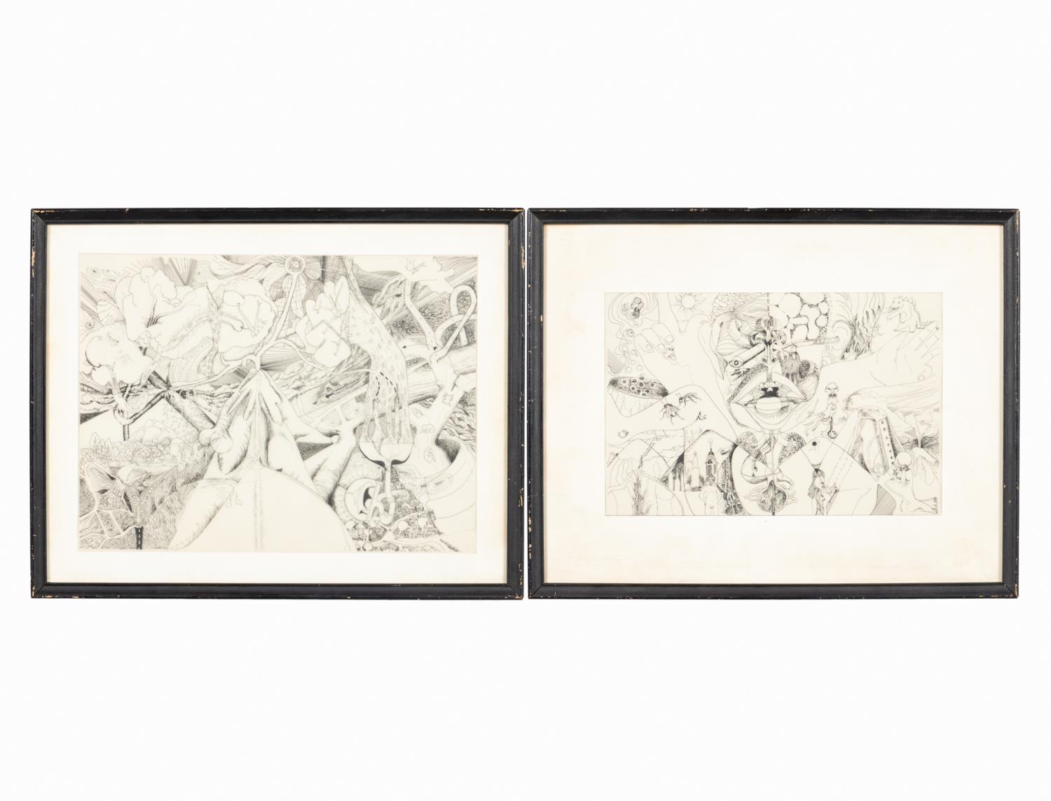 PAIR, PSYCHEDELIC DRAWING ON